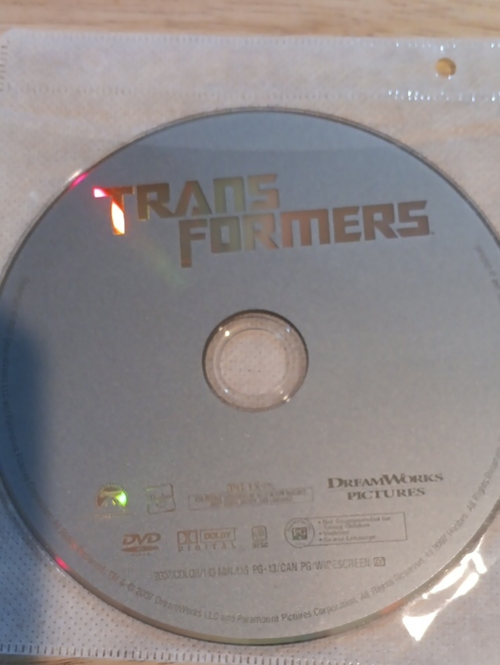 Transformers DVD *NO CASE*